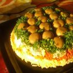 Салат грибная поляна Грибная поляна салат рецепт пошагово